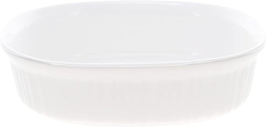 CorningWare FS2 2.5qt/2.35L Oval French White Casserole Dish & DC1.5C 1-1.75L - Image 2
