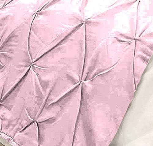 Bed Runner Set - 100% Pure Cotton 800 Thread Count - Luxury 1 Pinch Pleated Bed Runner and 2 Pillow Cover - 3 Piece Pinch Pleated Bed Runner Set King, Pink