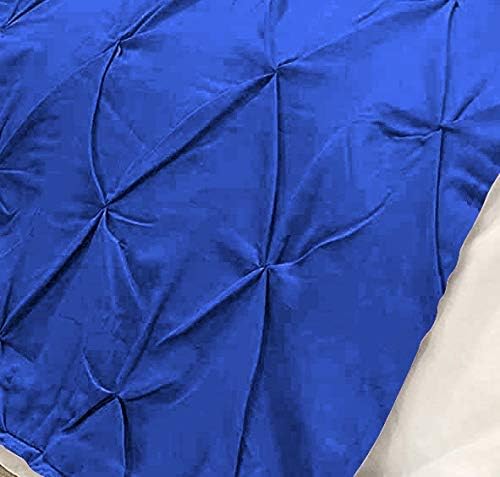 Bed Runner Set - 100% Pure Cotton 800 Thread Count - Luxury 1 Pinch Pleated Bed Runner and 2 Pillow Cover - 3 Piece Pinch Pleated Bed Runner Set Twin, Royal Blue