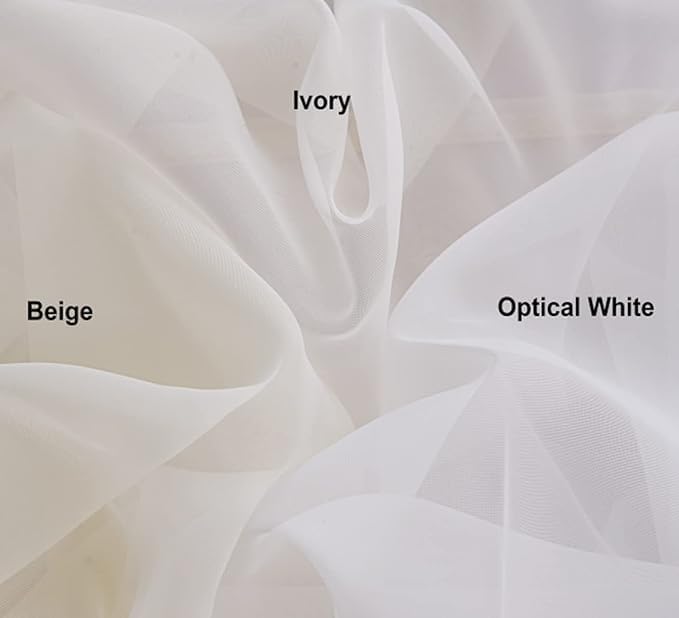 PI White Sheer Curtains 96 inches Long,Elegant Light Filtering Window Drapes for Living Room,Grommet Top Voile Window Treatment for Bedroom,2 Panels (W52 X L96, Optical White)