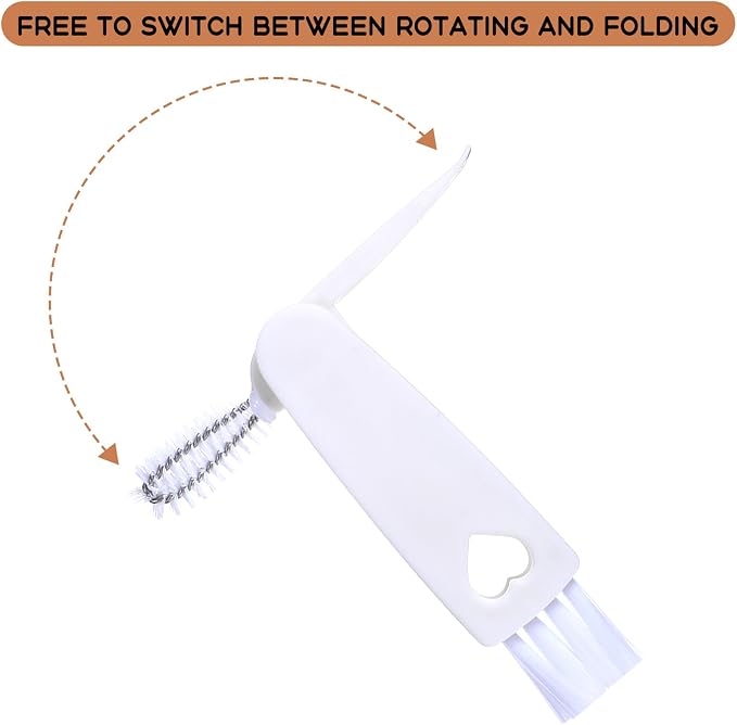 4Pcs 3 in 1 Cup Lid Cleaning Brush, Crevice Cleaning Brush Set Mini - Image 7