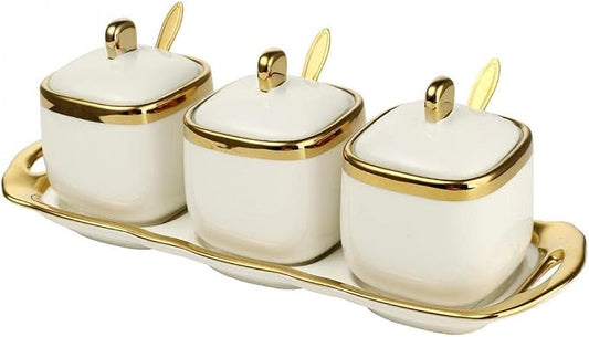 Porcelain Condiment Jar Spice Container - Image 2