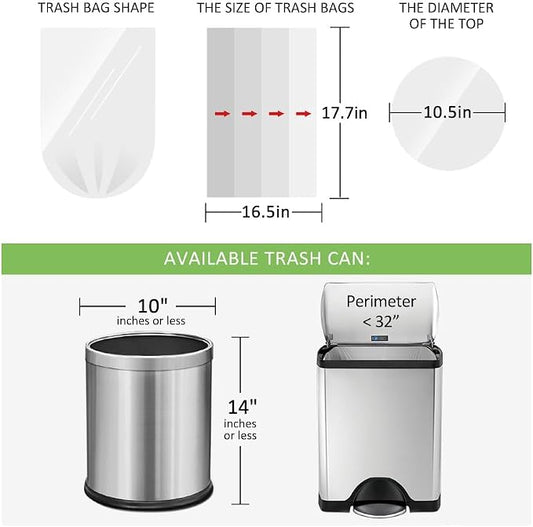 180 Counts 2 Gallon Small Trash Bags Garbage Bags by RayPard, fit 1.6, 2.2 Gal - Image 2