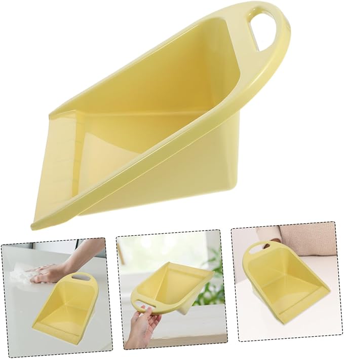2pcs Handheld Dustpan Set with Handle, Compact Yellow Desktop Dustpan - Image 9