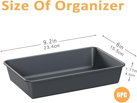 Kutesna 6 PCS Large Plastic Drawer Organizer, Versatile Plastic Storage Bins - Image 2