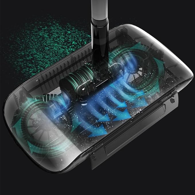 2 in 1 Carpet Sweeper Cleaner, Vacuum Broom Powerful Manual Vacuum Cleaner Hand - Image 7