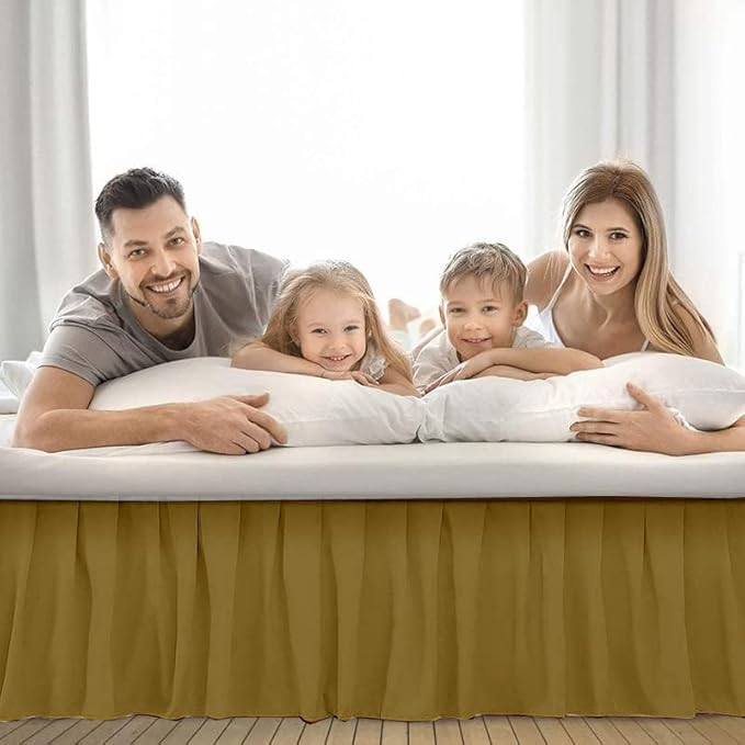 Ruffle Bed Skirt with Split Corners, Microfiber Dust Ruffled for a Perfectly Tailored Bedding Ensemble, Wrinkle and Fade Free, Easy Fit, Queen Size 15 Inch Drop, Taupe