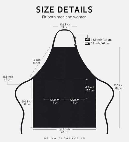 Syntus Apron for Men Women, Adjustable Cooking Kitchen Chef Aprons - Image 2