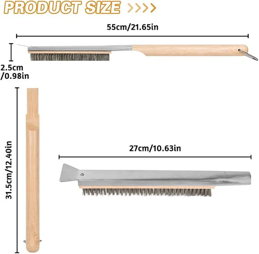 Pizza Oven Brush, BBQ Grill Cleaning Brush Non Scratch Heat Proof Stainless - Image 2