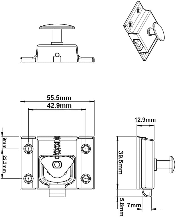 QCAA Oval Turn Cabinet Latch, for Cupboard & Other Furniture, Antique Copper - Image 3