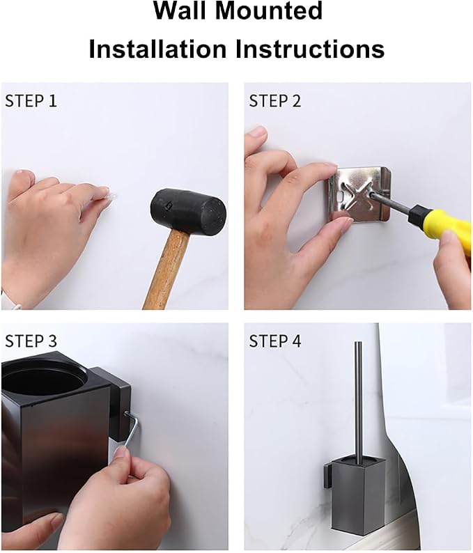 Toilet Brush and Holder Set Wall Mount or Freestanding KWQKEM Modern Toilet - Image 8