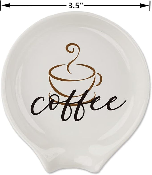 Coffee Spoon Rest, Engraved Cute Counter Spoon Holder Funny Farmhouse Home Bar - Image 2