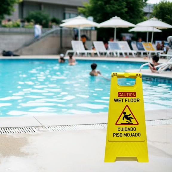 3-Pack Caution wet floor sign, 24 in. Height, Bright Yellow Double-Sided - Image 8
