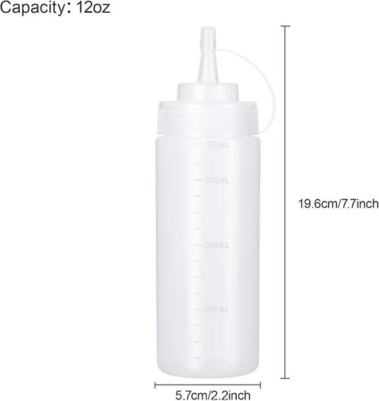 Condiment Squeeze Bottles Ketchup Dispenser, 4 Pack 12oz Squeeze Bottles - Image 2