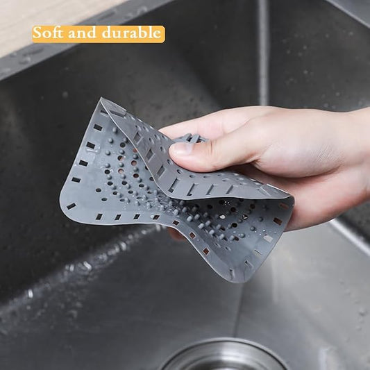 Drain Hair Catcher, Bathtub Drain Protecto 2 PCS (Gray Square) - Image 2