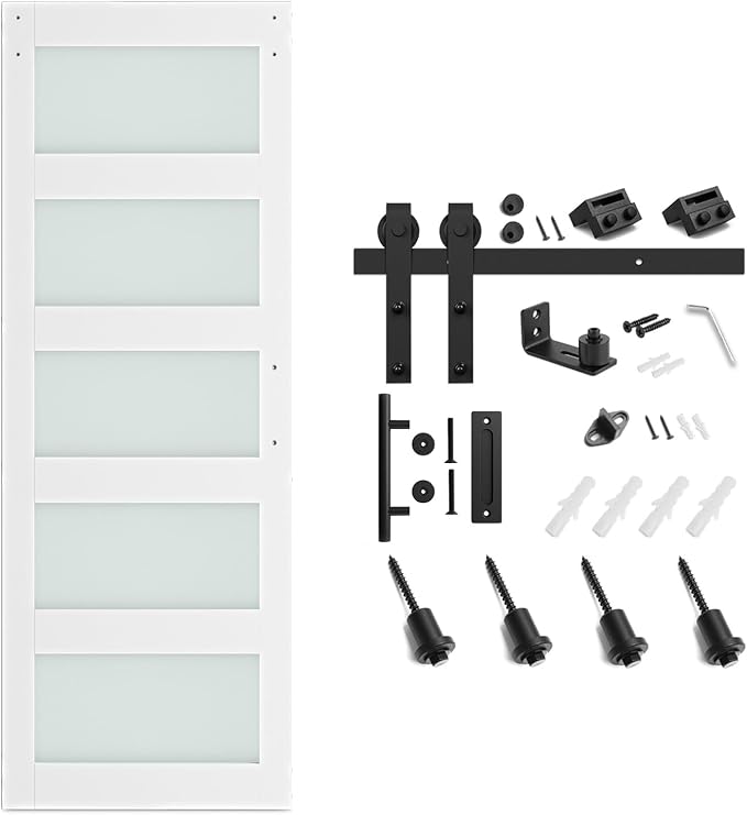 SmartStandard 32 x 80 in Glass Barn Door - Image 7
