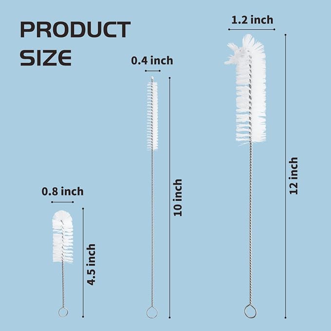 Living and Giving 3Pcs Set of Bottle Brush Flexible Cleaning Brushes Kitchen - Image 6