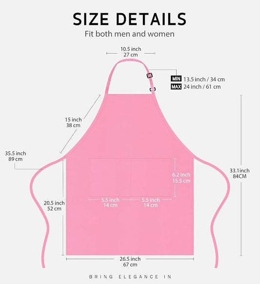 Syntus Apron for Men Women, Adjustable Cooking Kitchen Chef Aprons - Image 2
