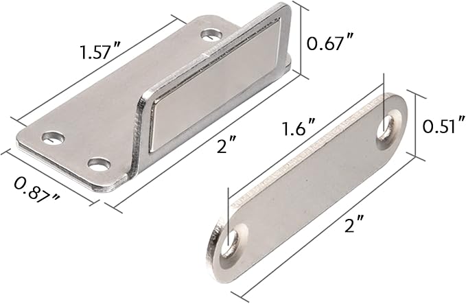 Mousike Double Magnetic Door Catch,60lb Stainless Steel Cabinet Door Magnets - Image 6
