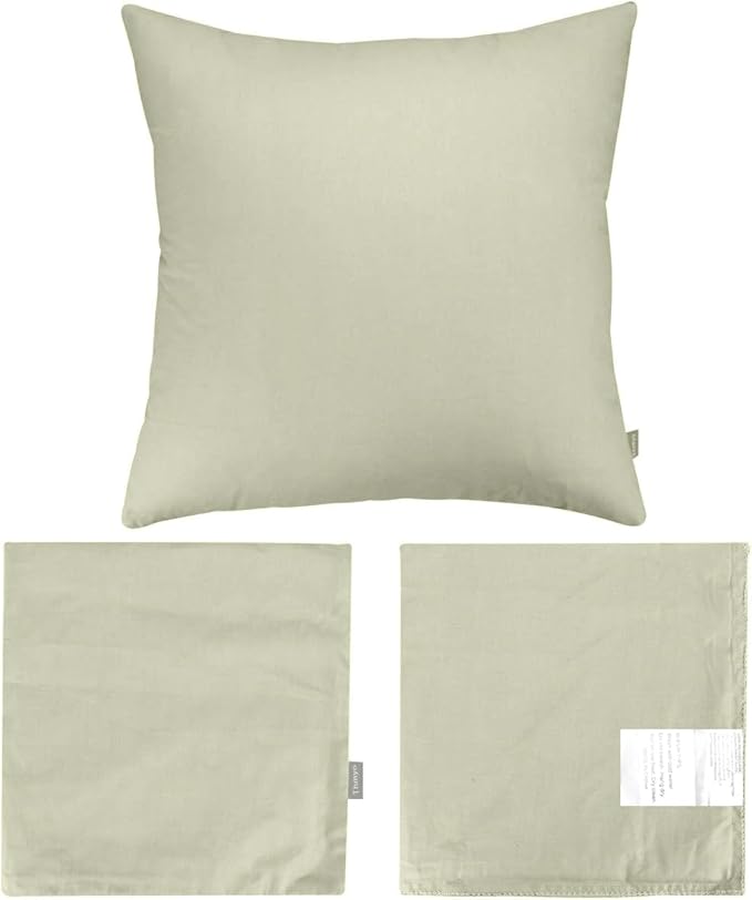 4-Pack 100% Cotton Comfortable Solid Decorative Throw Pillow Case,Thmyo Square Cushion Cover Pillowcase Sublimation Blank Pillow Covers DIY Throw Pillowcase for Sofa Bedroom(22x22 inch/ 55x55cm,Beige)