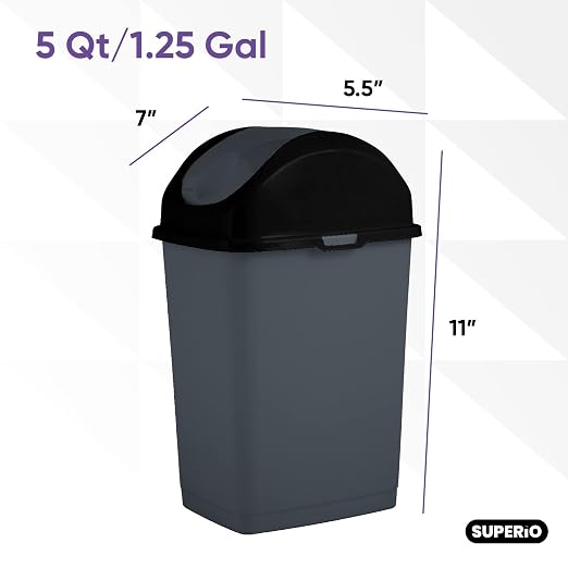 Superio Mini Plastic Trash Can - Image 2