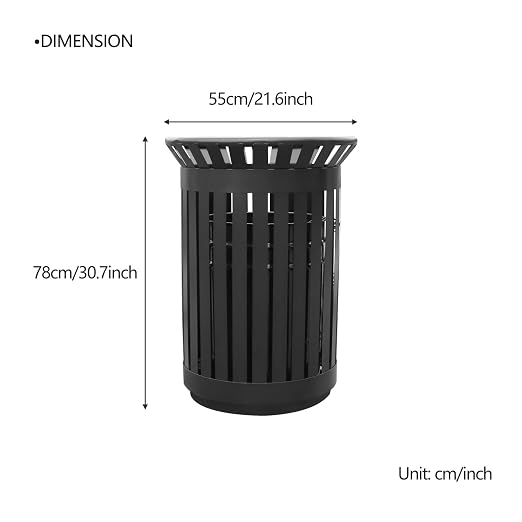 Outdoor Metal Slatted Trash Receptacle, Waste Receptacle,Commercial Trash Cans - Image 2