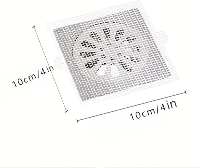30 PC Disposable Shower Drain Hair Catcher Stickers 4"x4" Strong Adhesive Mesh - Image 8