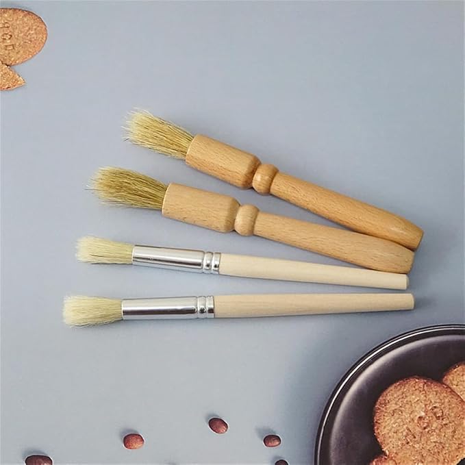 Coffee Grinder Cleaning Brush 2Pcs, Wood Handle & Natural Bristles Wood Dusting - Image 9