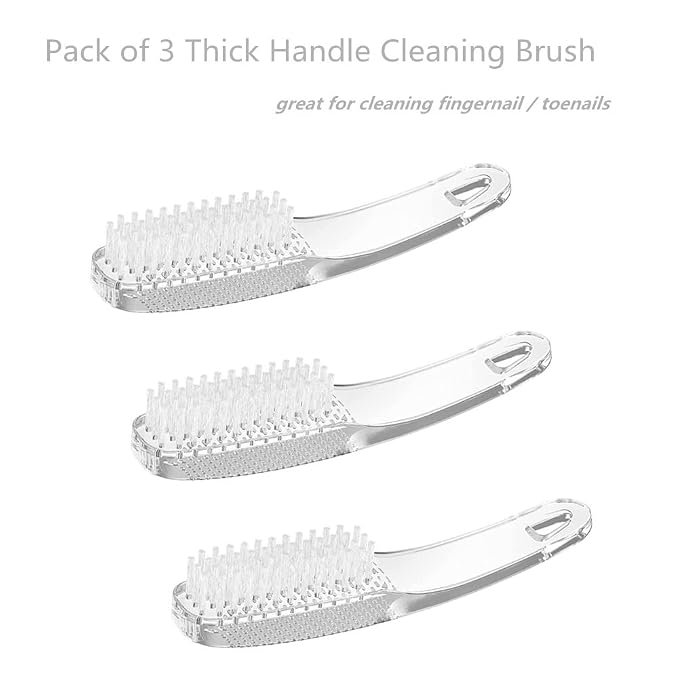 3Pcs Nail Cleaning Brushes, Thick Handle Hand Fingernail Clean Brush Manicure - Image 3