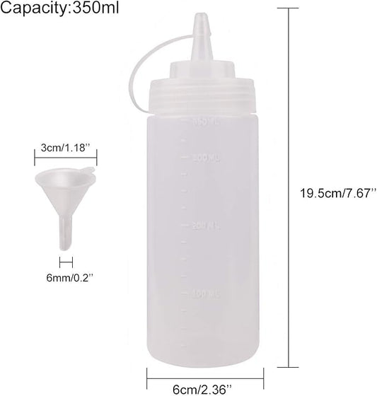 Squeeze Bottles for Sauces 2 Pack, Ketchup Bottle 12 Ounce Plastic Dressing - Image 2