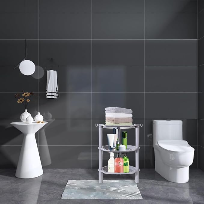 3 Tier Shower Caddy Corner, Plastic Shower Shelf Organizer - Image 7