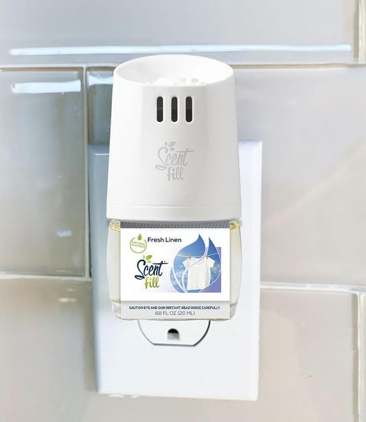 Scent Fill Fresh Linen Plug in Air Freshener, 4 Scented Oil Refills - Image 2