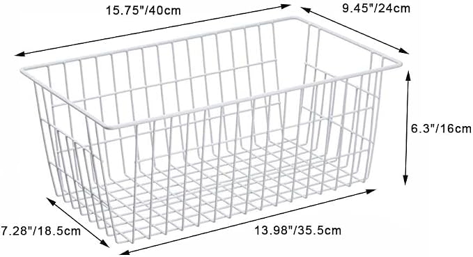 SANNO Wire Metal Baskets Freezer Baskets Farmhouse Organizer Storage Bins Large - Image 7