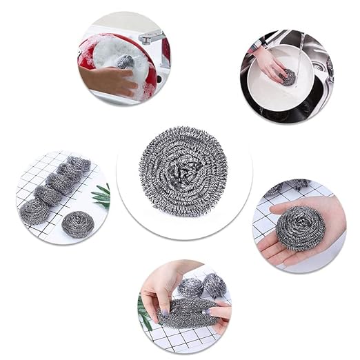 6 Pack Stainless Steel Wool Scrubber, Scrubbing Scouring Pad, Steel Wool - Image 8