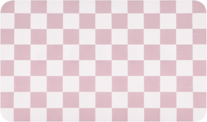 Checkered Dish Drying Mat for Kitchen Counter, Absorbent Non-Slip Coffee Mat - Image 9