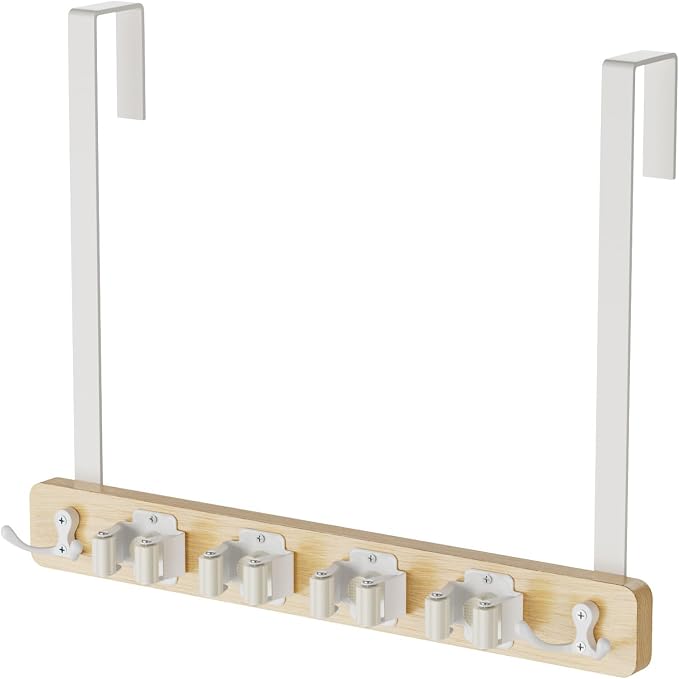 HULISEN Broom Holder Door Mount, Over the Door Broom and Mop Holder - Image 8