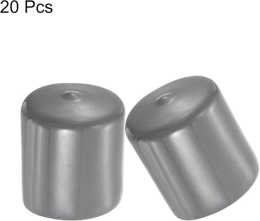 uxcell 20pcs Rubber End Caps 38mm ID Vinyl Cap Cover Screw Protectors Dark Grey - Image 2