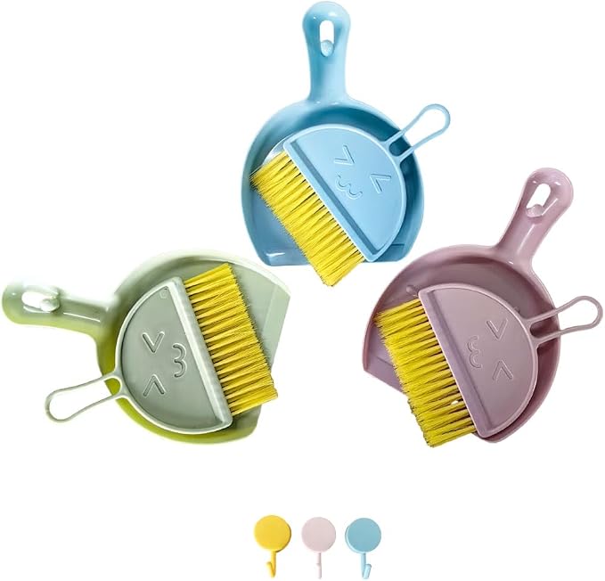 3 Pcs Mini Broom and Dustpan Set, Small Hand Broom and Dustpan Cleaning Cloths - Image 6