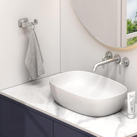 Angle Simple Bathroom Double Hook 2 PCS, SUS304 Stainless Steel Hand Towel - Image 2