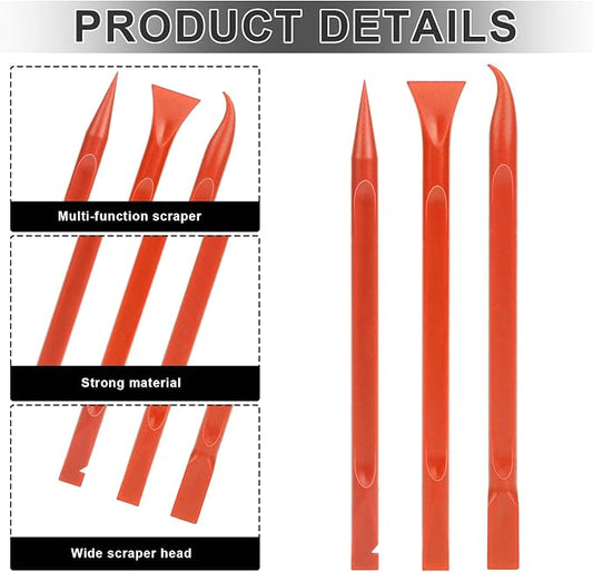 9 Pieces Plastic Scraper, No-Scratch Paint Scraper Tool Portable Car Crevice - Image 2