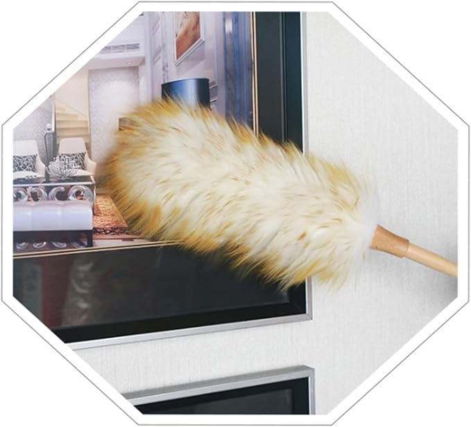 Feather Duster, Cleaning Brush Wood Handle Duster Furniture Dust Sweeping Car - Image 6