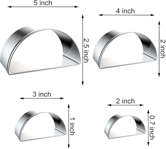 Half Circle Semicircle Cookie Cutter Set Large - Image 2