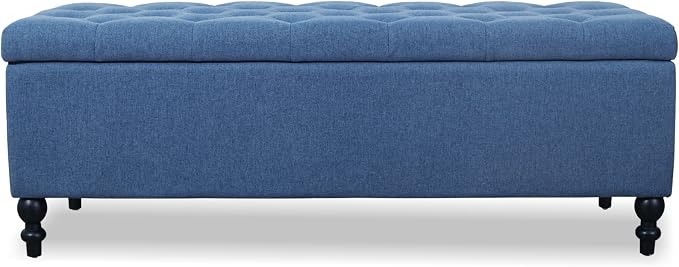 Storage Ottoman 50.2 Inches Upholstered Fabric Storage Ottoman Bench,Button - Image 7