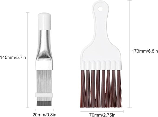 Air Conditioner Condenser Fin Comb and Cleaning Brush Set, Stainless Steel Fin - Image 2