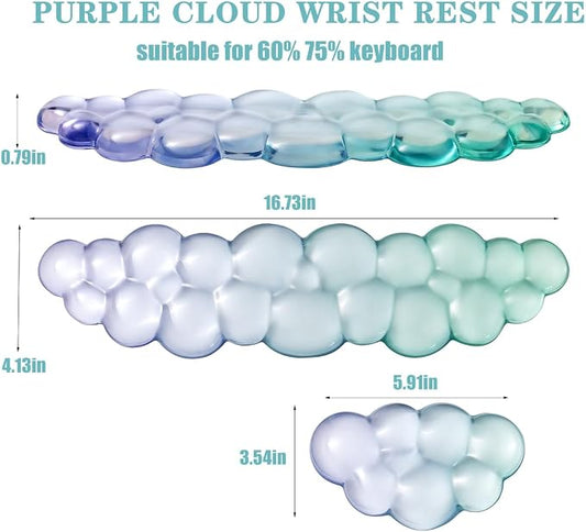 Gel Keyboard and Mouse Wrist Rest Set – Clear Cloud Wrist Rest - Image 2