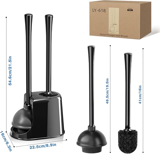 Toilet Plunger and Brush Set, Bowl Brush and Heavy Duty Toilet Brush - Image 7