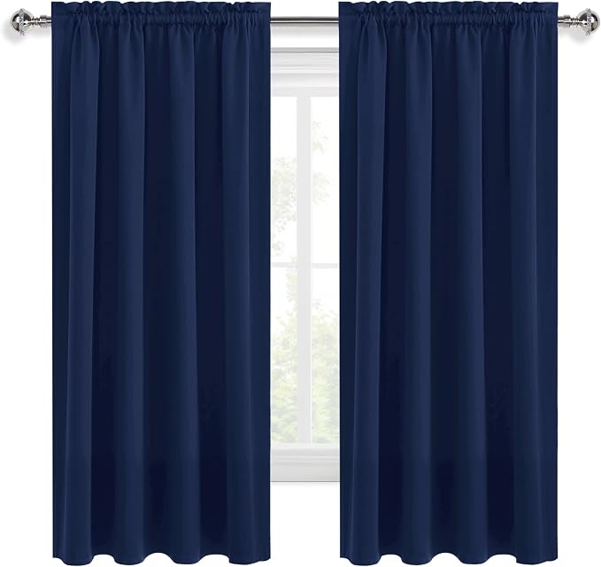 DWCN Short Blackout Curtains for Bedroom 54 Inches Long 2 Panels Set, Solid - Image 9