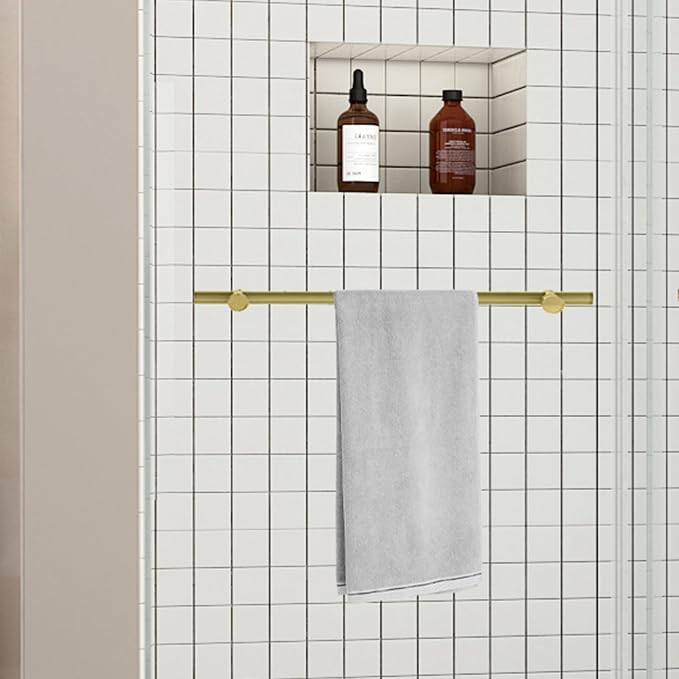 Sunrosa Frameless Double Sliding Shower Door 56 1/8-60" W x 76" H, 5/16" Thick - Image 8