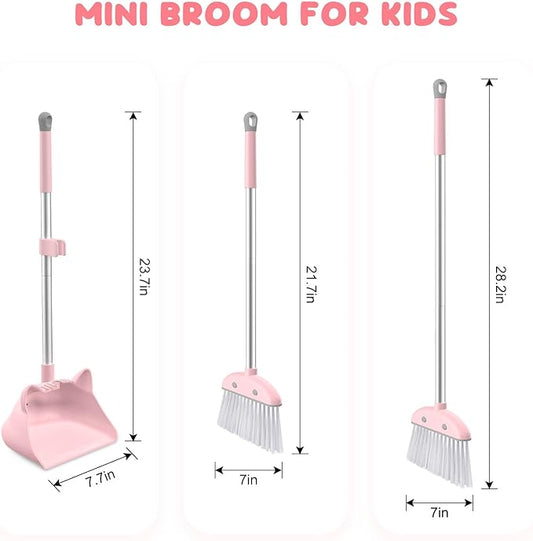 Mini Broom with Dustpan for Kids, 28-in Handle Kids Broom and Dustpan Set for - Image 2