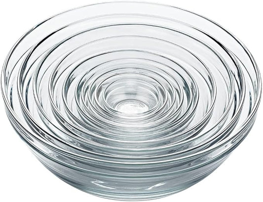 Duralex Le Gigogne Glass Mixing Bowl Set – 10-Piece Clear Stackable Prep Bowls - Image 2